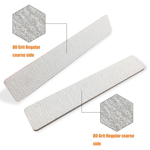 Grey Thick 80/80 Grit Double Sided Nail Files 27pcs for Acrylic Nails - Salon Quality