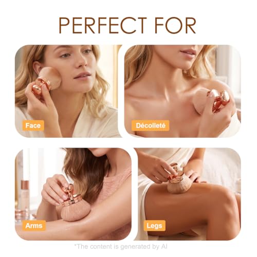 BABYSHEEP Rose Gold-Gold Body Makeup Brush for Self Tanner & Bronzer with Protective Case