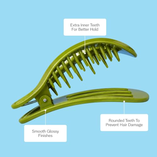 Gimme Beauty Medium Hair Claw Clip - 2 Count, Starburst/Macha