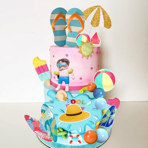 21-Piece Beach Cake Topper Set for Summer Parties