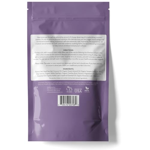 Pure Body Naturals Sitz Bath Soak for Postpartum & Hemorrhoid Relief - 32 oz, Vegan & All Natural