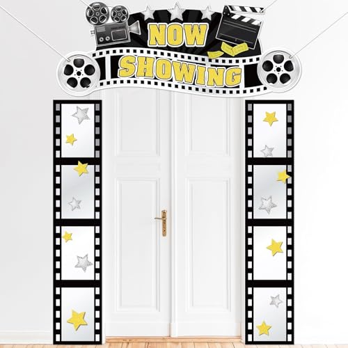 Movie Night Porch Sign Set - 3 Pcs Party Decoration, Now Showing