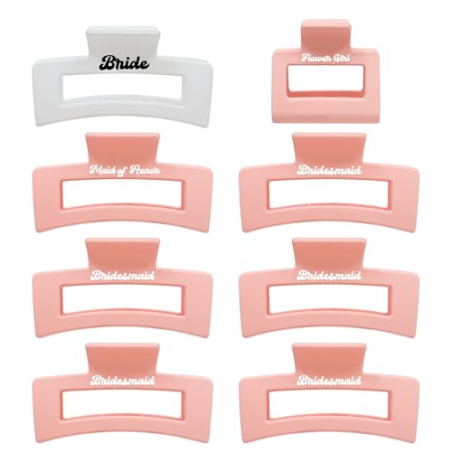 Bridal Party Hair Clips Set of 8 - Bridesmaid, Bachelorette & Wedding Keepsakes