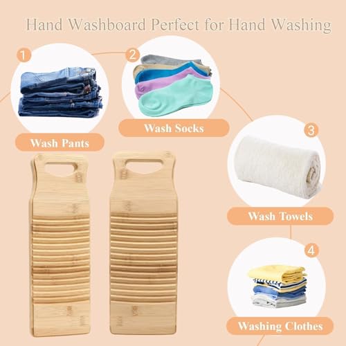 Manual Bamboo Washboard for Hand Washing Clothes - Compact & Durable