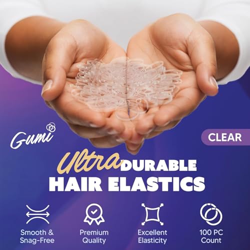 Gumi Good Clear Hair Elastics 1/2" - Snag-Free & Strong Hold