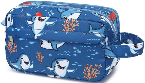 CAMTOP Kids Travel Toiletry Bag Shark Variant Waterproof Kid's Bathroom Organizer