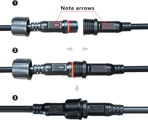 18AWG 3-Pin Waterproof Connector | 20cm Male/Female LED Plug