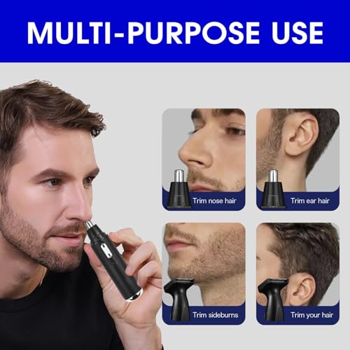 Back Shavers for Men Long Handle,Multifunctional Self-Service Electric Back Hair Razor with Adjustable Handle,Men's Back Shaver wiht Nose Hair Trimmer Set and 2 Shock Absorber Flex Heads£¬Black
