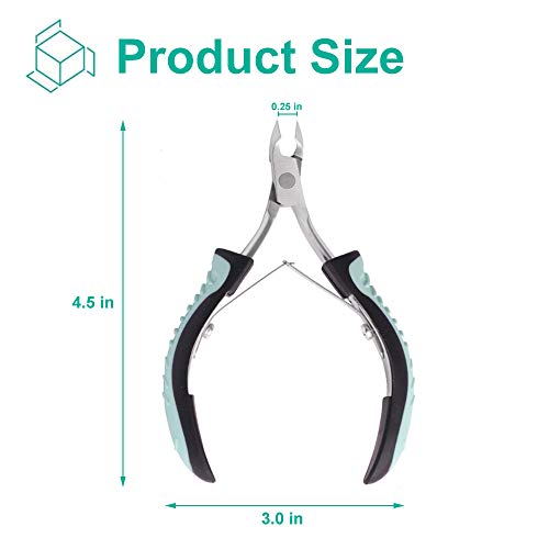 IVON Green Stainless Steel Cuticle Nipper with Non-Slip Handle - Professional Nail Tool