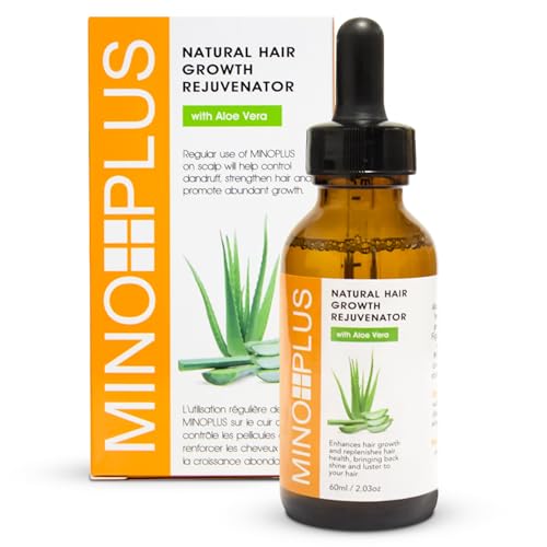 MINO PLUS Natural Hair Growth Serum 60ml - Aloe Vera for Thicker, Fuller Hair (Pack of 1)
