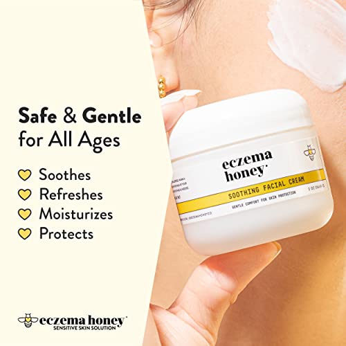 Eczema Honey Soothing Facial Cream - Natural Dry Skin Repair Lotion (2 Oz)