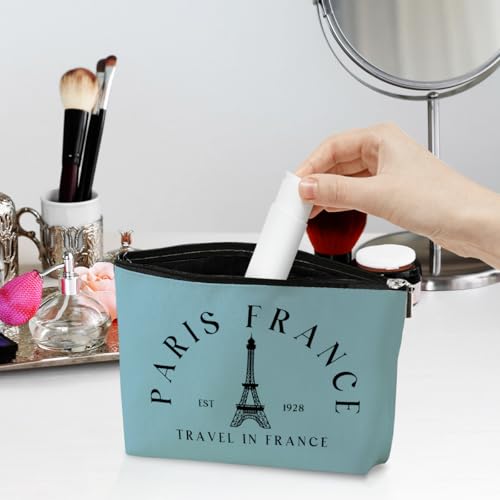 4 Pack Parisian Makeup Bag Set - Cotton Linen Travel Cosmetic Pouch