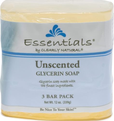 Clearly Glycerin Unscented Bar Soap – 4 Ounce, Pack of 3