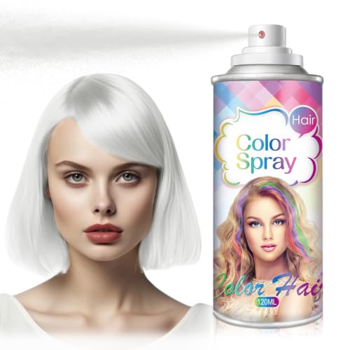 AIUEO White Temporary Hair Color Spray - Vibrant Hair Dye for Cosplay & Events