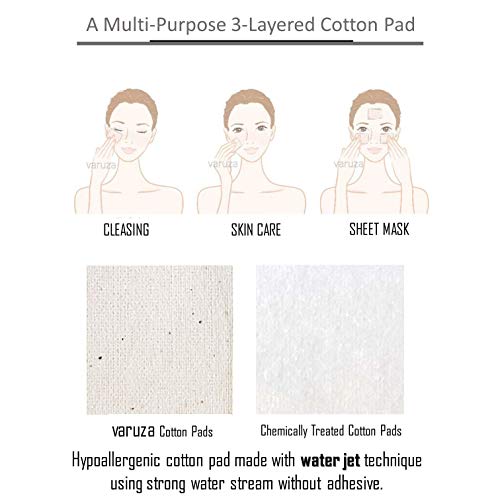 300 Count Premium 3-Layer Cotton Pads for Makeup Removal & Skincare
