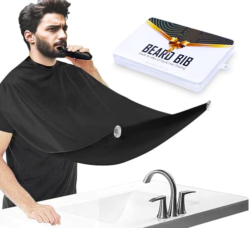Beard Bib Apron for Easy Shaving & Trimming with Suction Cups