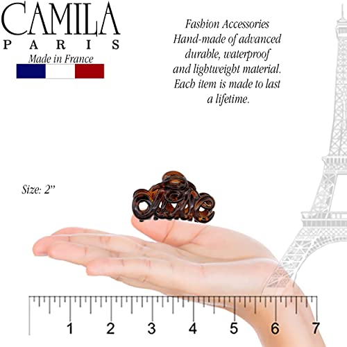 Camila Paris French Hair Claw Clip 2 Inch Brown Tortoise Style Durable Hair Accessory