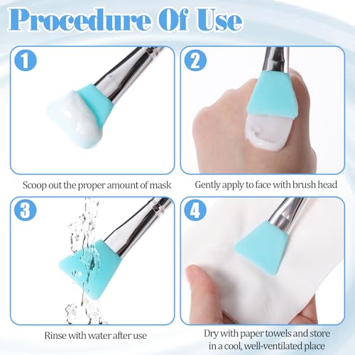 7PCS Silicone Brush Applicator Kit for Makeup & Crafting - Grass Green