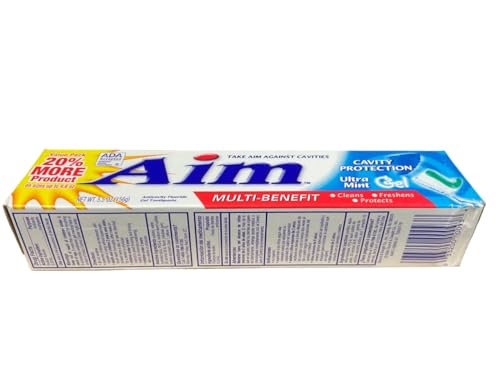 Aim Cavity Protection Ultra Mint Gel Toothpaste, 6 Ounce - 6 Pack