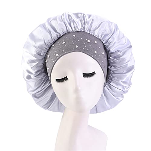 4-Piece Satin Sleep Bonnet Set - Rhinestone Hair Care Night Cap for Women