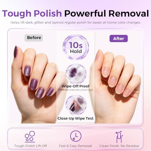 Morovan Non-Acetone Nail Polish Remover - Gentle, 6 Oz for Regular Polish