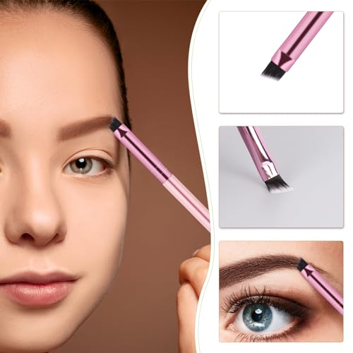12-Piece Dual-Ended Eyebrow Brush Set - Angled & Spoolie Brushes
