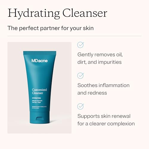 MDacne Hydrating Facial Cleanser 2 oz | 0.5% Salicylic Acid for Acne