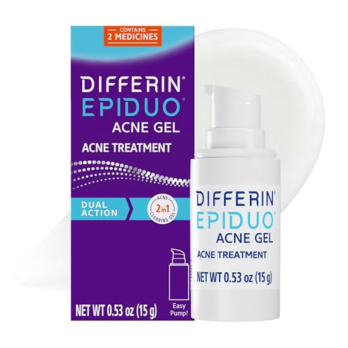 Differin Epiduo Acne Treatment Gel with Adapalene & Benzoyl Peroxide, 15g