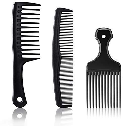 Patelai 3-Piece Hair Comb Set - Afro & Wide-Tooth Combs for Styling