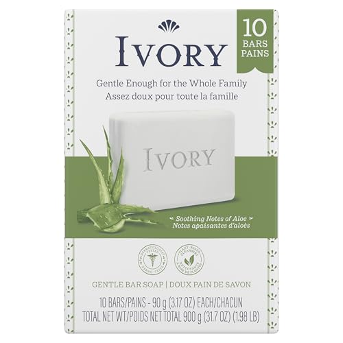 Ivory Gentle Bar Soap, Aloe Scent - 3.17 Ounce Bars (10 Pack)