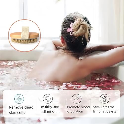 Dry Brushing Body Brush Set - Natural Bristle Exfoliating Brushes