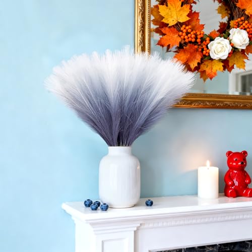 Navy Blue Pampas Grass Decor - 50 Pcs 21.6 inch Faux Arrangement