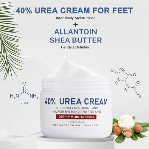 Dinalio 40% Urea Foot Care Cream for Dry, Cracked Heels - 5.29 fl. oz