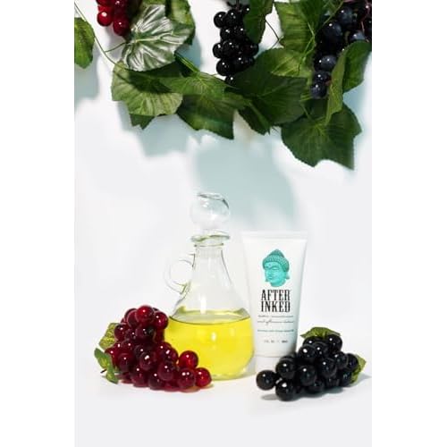 After Inked Tattoo Aftercare Lotion Moisturizing Balm for Inked Skin, Featured on Ink Master, Hydrating Skin Nourishment Cream with Grape Seed Oil, Gentle Daily Tattoo Maintenance, 3oz Tube, 1 Pack