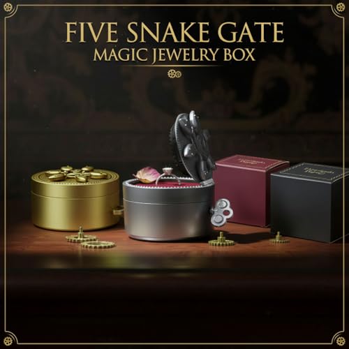 Five Serpent Mechanical Ring Box - Intricate Collectible Jewelry Display