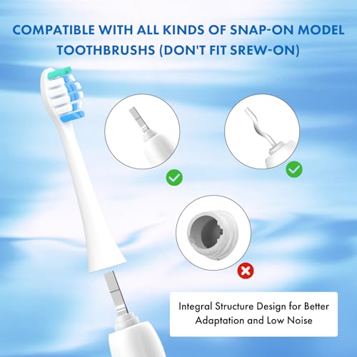 Topkitfice 10 Blue Replacement Toothbrush Heads for Philips Sonicare | Soft, Compatible with Snap-On System