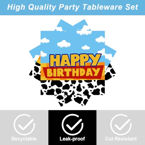 Blue Sky White Clouds Birthday Party Supplies - 40pcs Set