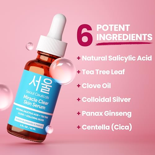 SeoulCeuticals Korean Acne Serum with Natural Salicylic Acid - 1oz