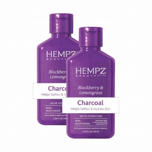 Hempz Blackberry & Lemongrass Body Lotion Mini Pack of 2 - Moisturizing Shea & Hemp Seed Oil
