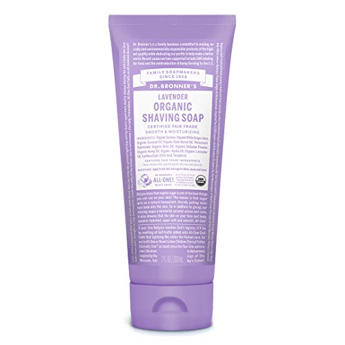 Dr. Bronner's Organic Lavender Shaving Soap – 7oz Moisturizing Formula