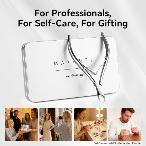 Makartt Professional Titanium Black Cuticle Nipper - 5mm 1/2 Jaw