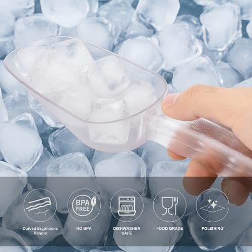 7 Oz Polycarbonate Ice Scoop with Ergonomic Handle - Clear