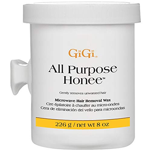 GiGi All Purpose Honee Microwave Wax ? Hair Removal Wax for Face, Legs, Arms & Body, Professional At-Home Waxing, Honey Formula, 8 oz