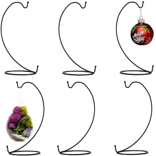 6 PCS Black Iron Ornament Display Stands for Air Plants & Decor