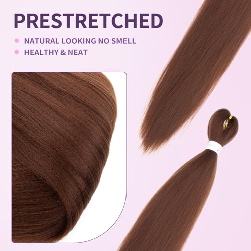 LumosHair 30 Inch Pre-Stretched Braiding Hair - 8 Packs Synthetic Fiber