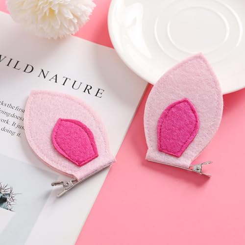 Pink Pig Ears Hair Clips for Women - Animal Costume Hair Accessories