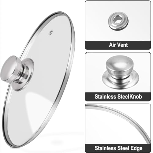 Laplad 8-Inch Tempered Glass Pan Lid for Frying Pans & Pots