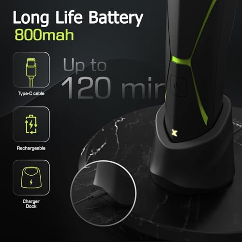 Brightman Cordless Body Hair Trimmer for Men - Green Waterproof Groomer