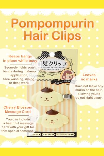 SanrioOriginal Pompompurin Hair Clip with Cherry Blossom Card
