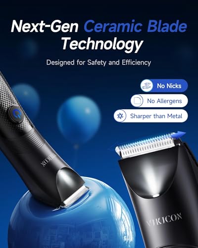 VIKICON Electric Body Trimmer for Men, Waterproof Pubic Hair Shaver